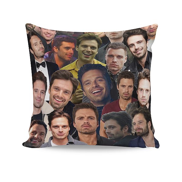 Almofada Sebastian Stan Fotos Colagem Decoração M4