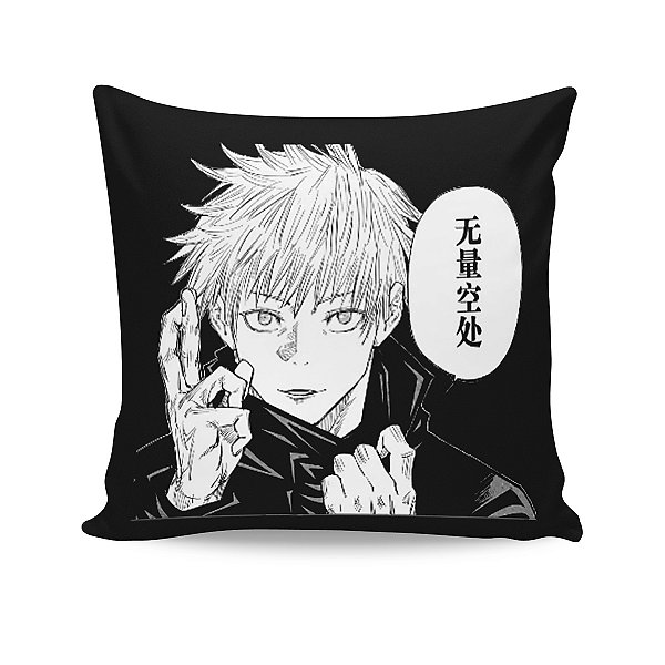 Almofada Jujutsu Kaisen Satoru Gojo Manga Preto e Branco