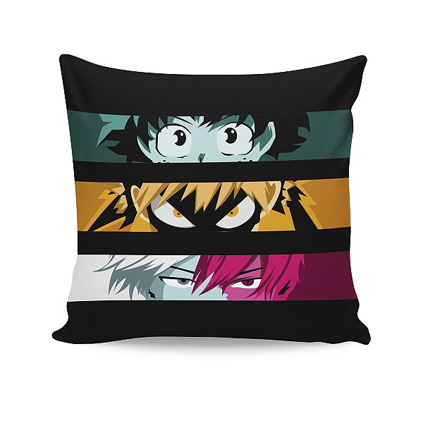 Almofada My Hero Academia Midoriya Bakugou Todoroki Eyes