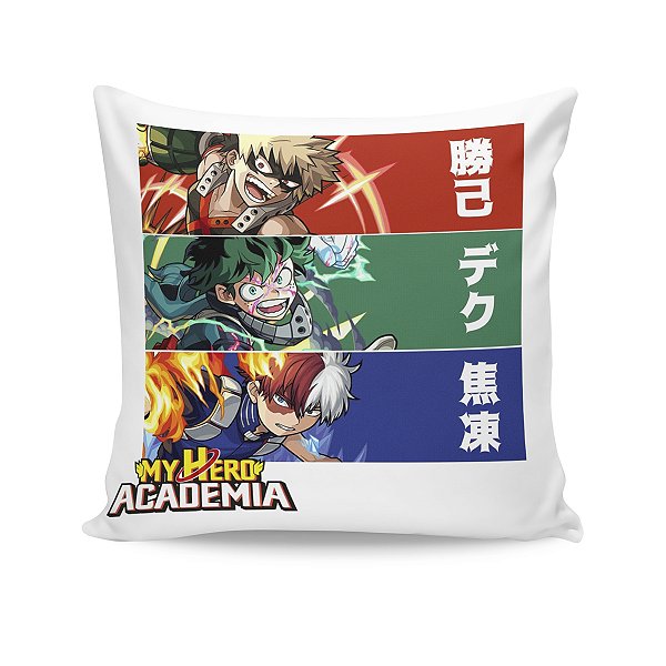 Almofada My Hero Academia Midoriya Bakugou Todoroki