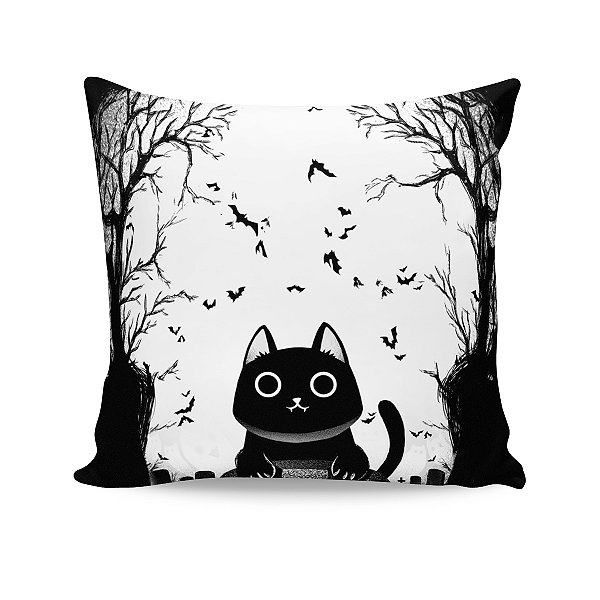 Almofada Halloween Gatinho Preto