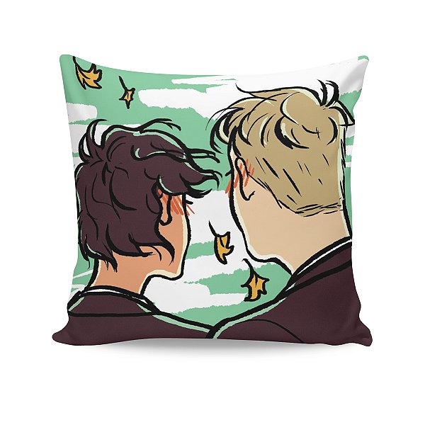 Almofada Heartstopper citações Fanart Nick e Charlie M01