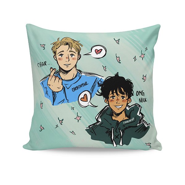 Almofada Heartstopper citações Fanart Nick e Charlie M03