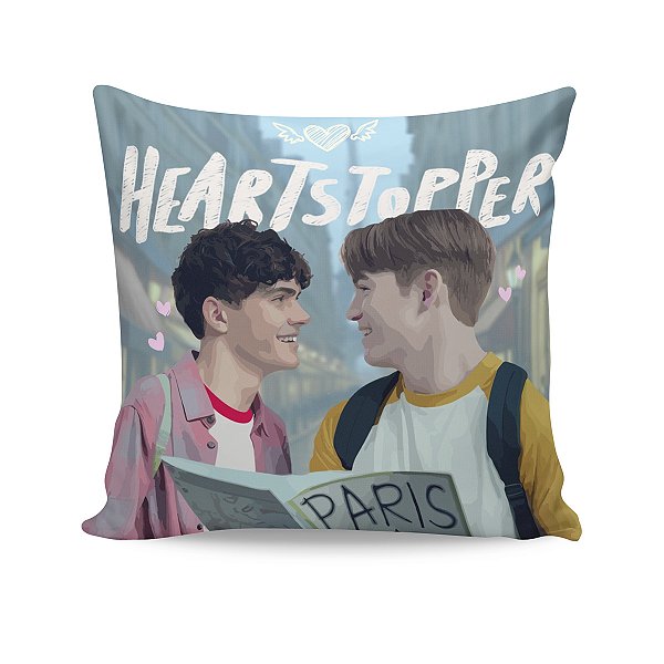 Almofada Heartstopper citações Fanart Nick e Charlie M08