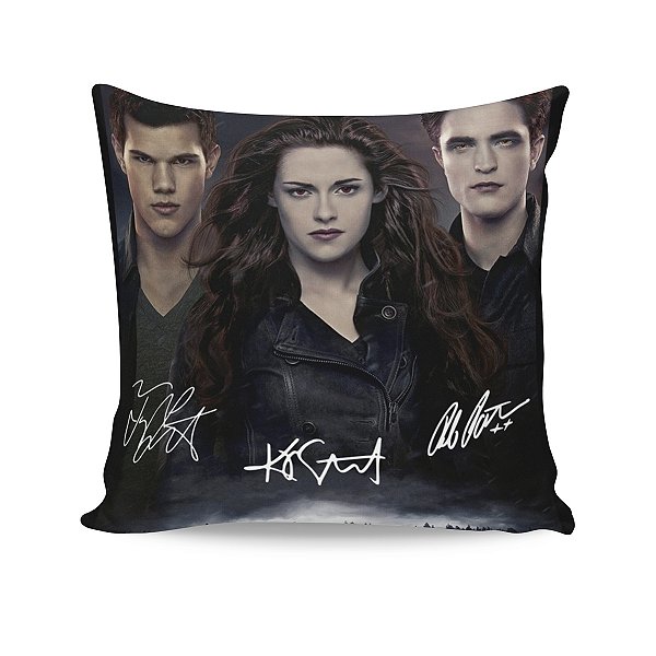 Almofada Crepúsculo Twilight Edward Bella e Jacob Assinatura