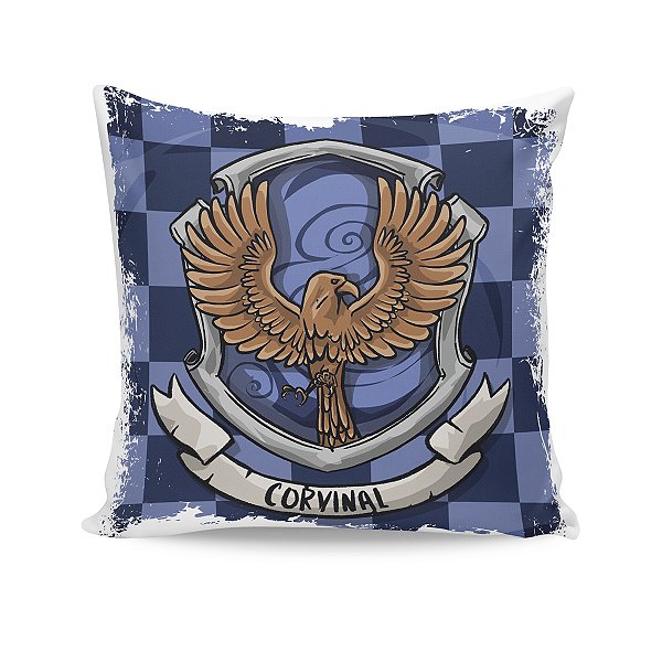 Almofada Harry Potter Corvinal Brasão Quadriculado