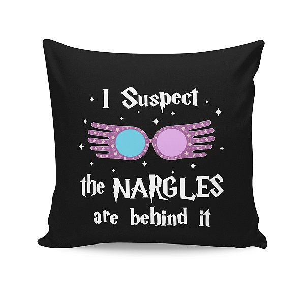 Almofada Harry Potter Luna Supeito de Nargles Citação Preta