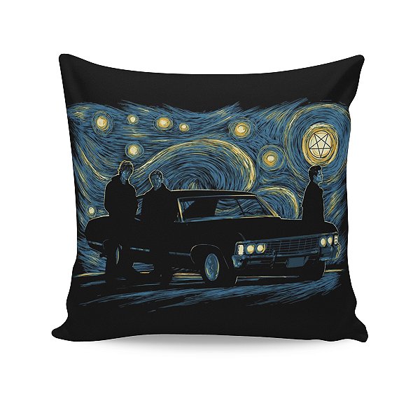 Almofada Supernatural Sam Dean e Castiel Impala 67 Van Gogh