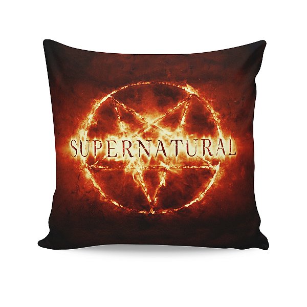 Almofada Supernatural Em Chamas Logo