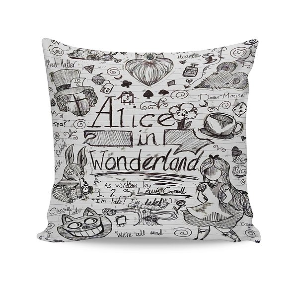 Almofada Alice no País das Maravilhas Esboço