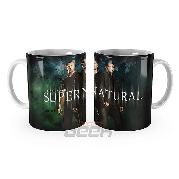 Caneca Supernatural Sam Dean e Castiel