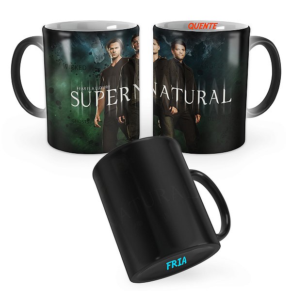Caneca Mágica Supernatural Sam Dean e Castiel