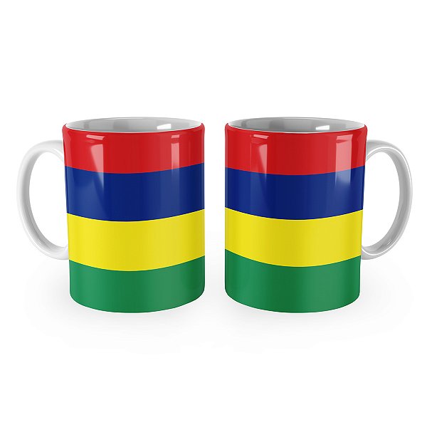 Caneca Bandeira de Maurício País