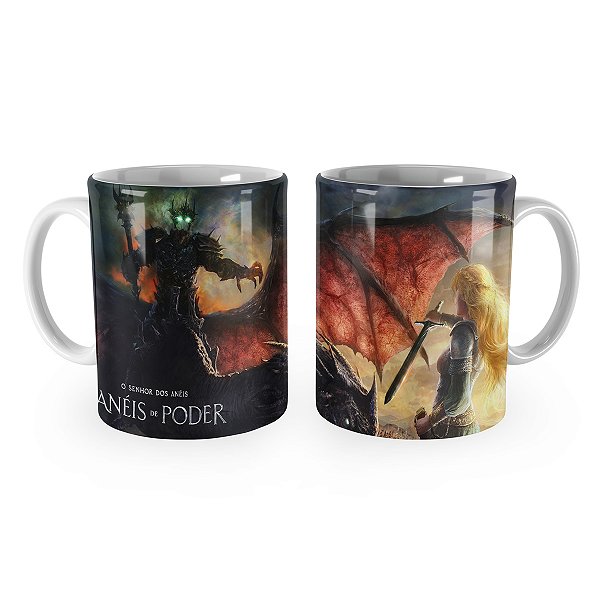 Caneca Os Anéis do Poder Senhor dos Anéis Luta