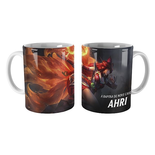 Caneca Ahri Raposa Flamejante League of Legends Lol