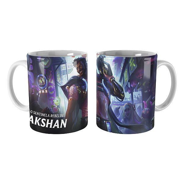 Caneca Akshan Ciberpop League of Legends Lol