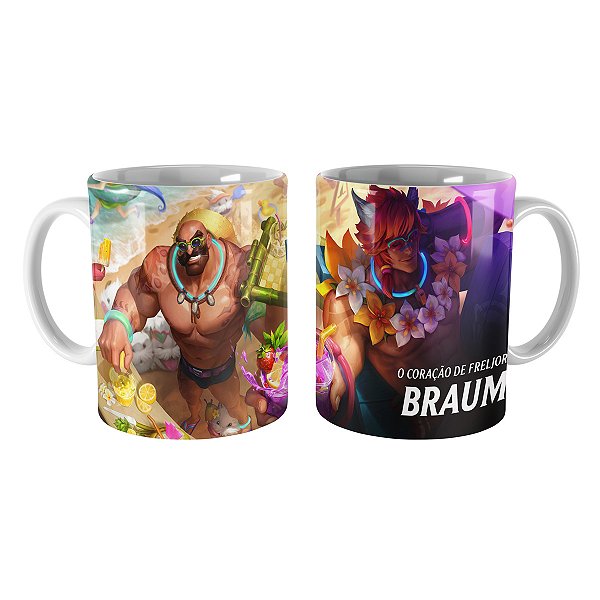 Caneca Braum Curtindo o Verão League of Legends Lol