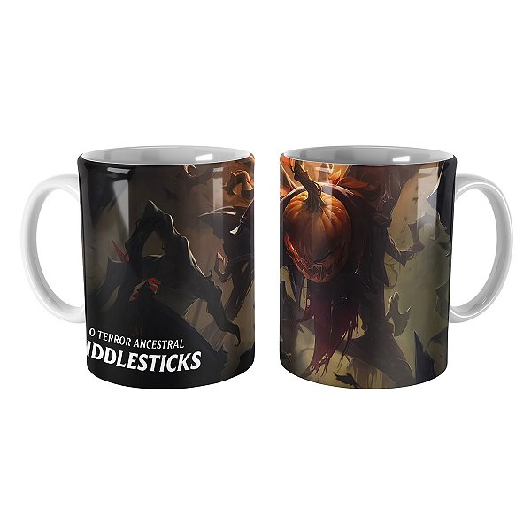 Caneca Fiddlesticks Cabeça de Abóbora League of Legends Lol