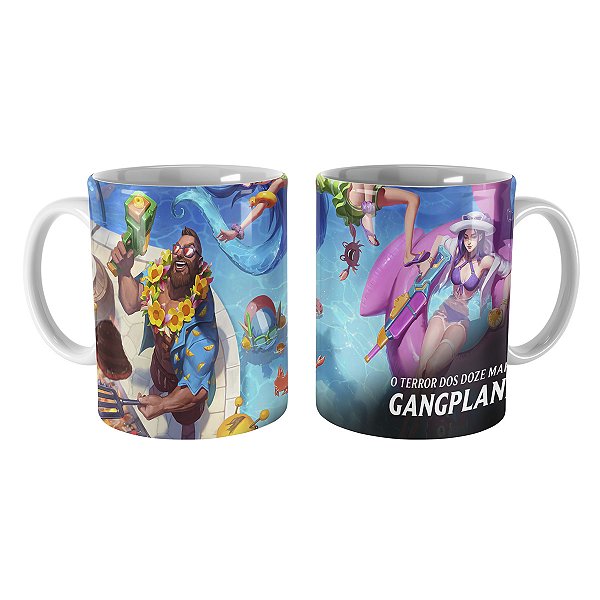 Caneca Gangplank Curtindo o Verão League of Legends Lol