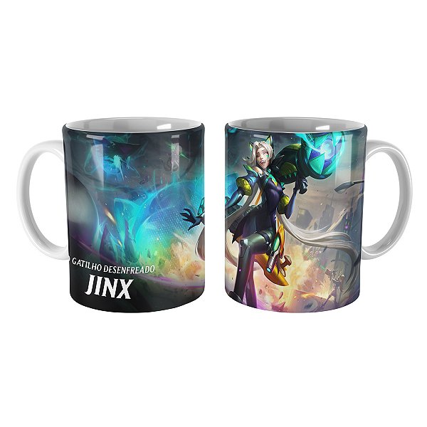 Caneca Jinx Felina de Batalha League of Legends Lol