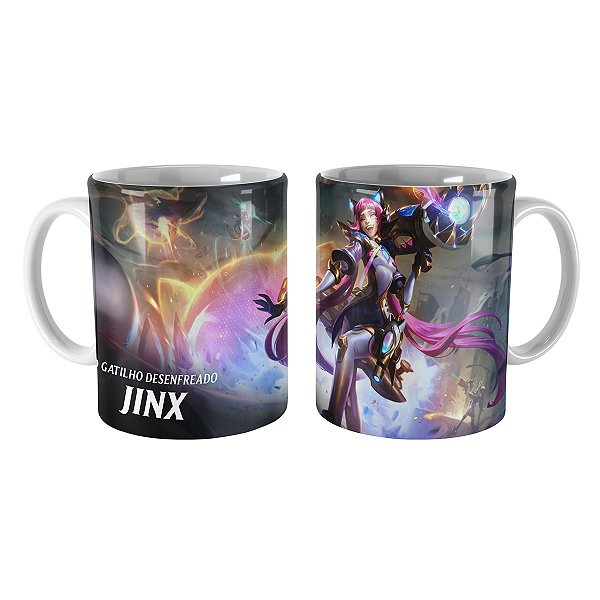 Caneca Jinx Felina de Batalha de Prestígio League of Legends