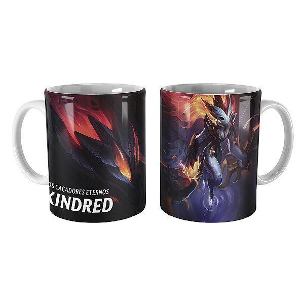 Caneca Kindred Fogo Sombrio League of Legends Lol