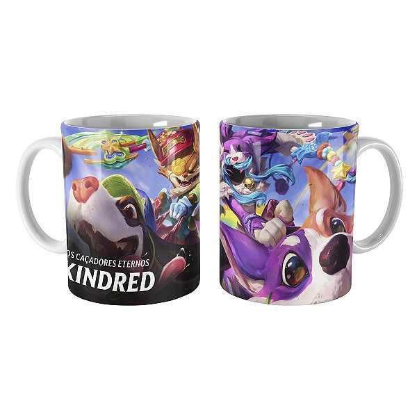 Caneca Kindred Doguinho e Ovelha League of Legends Lol