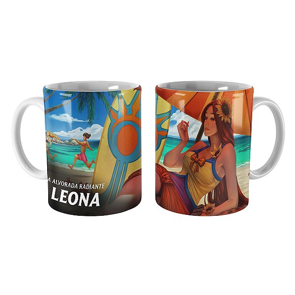 Caneca Leona Curtindo o Verão League of Legends Lol