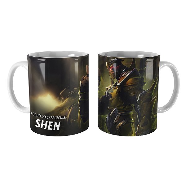 Caneca Shen de Armadura Dourada League of Legends Lol