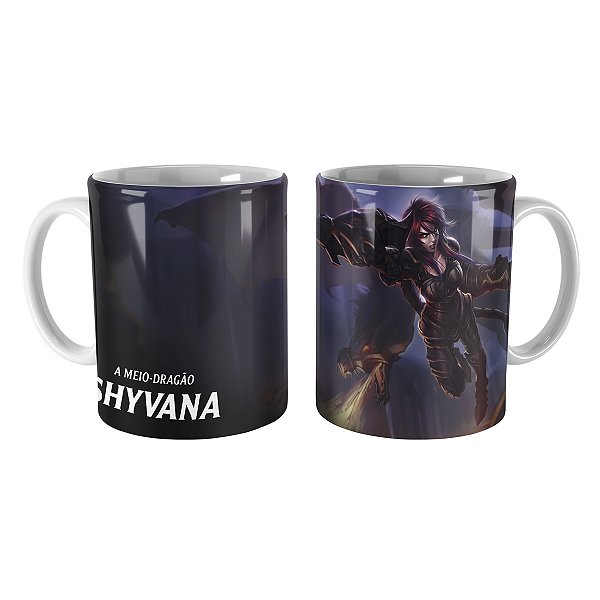 Caneca Shyvana de Armadura de Ferro League of Legends Lol
