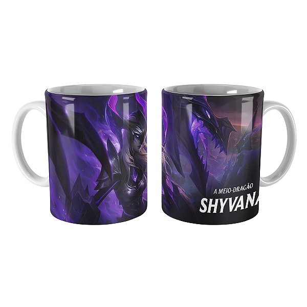 Caneca Shyvana Chamas Negras League of Legends Lol