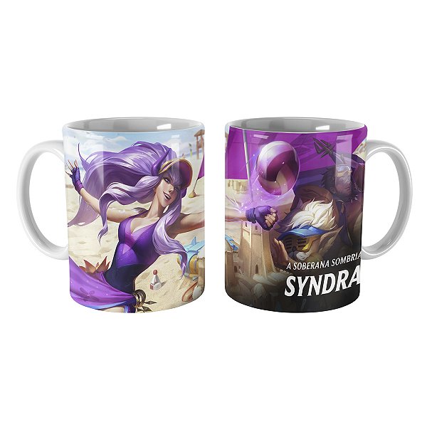 Caneca Syndra Curtindo o Verão League of Legends Lol