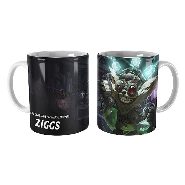 Caneca Ziggs Cientista Louco League of Legends Lol