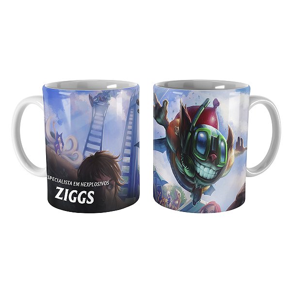Caneca Ziggs Curtindo o Verão League of Legends Lol