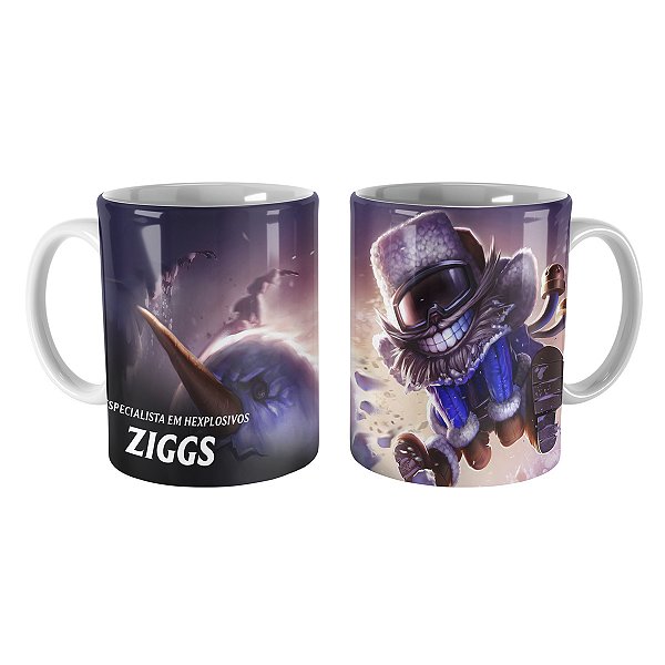 Caneca Ziggs Dia Nevado League of Legends Lol
