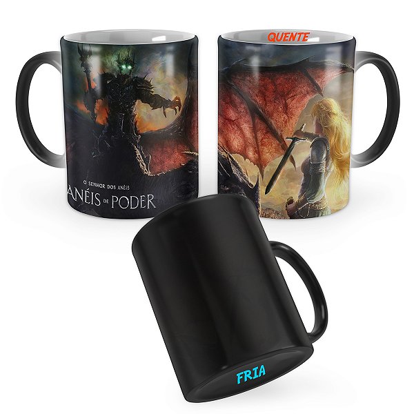 Caneca Mágica Os Anéis do Poder Senhor dos Anéis Luta