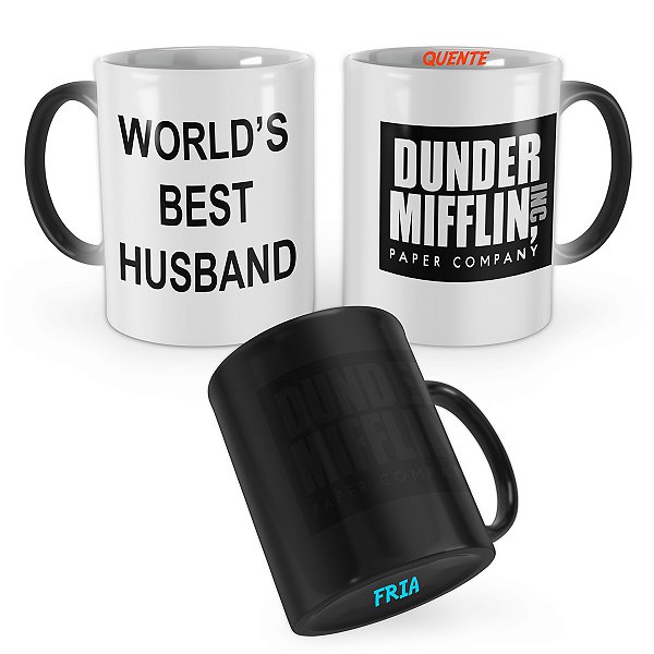 Caneca Mágica The Office Worlds Best Husband Dunder Logo