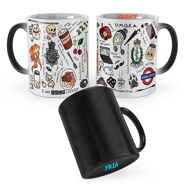 Caneca Mágica Sherlock Holmes Citações