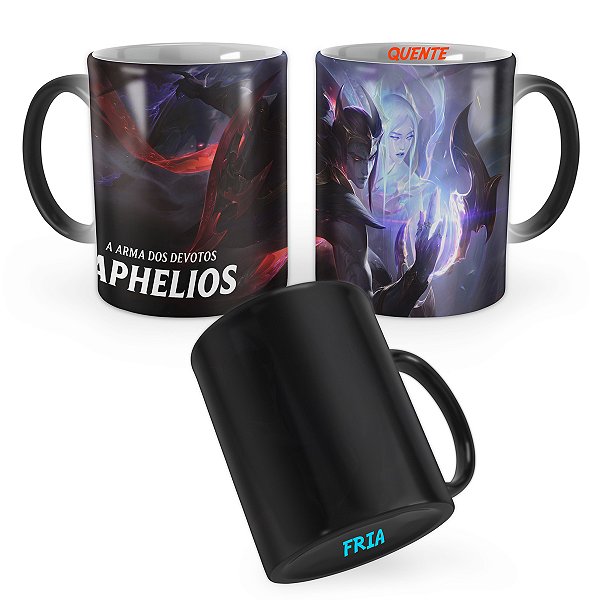 Caneca Mágica Aphelios Emissário da Escuridão League of Legends Lol