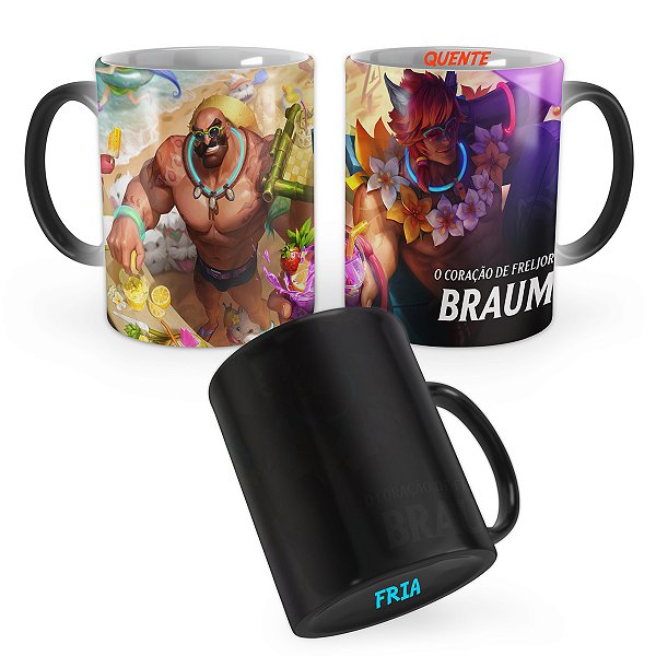 Caneca Mágica Braum Curtindo o Verão League of Legends Lol