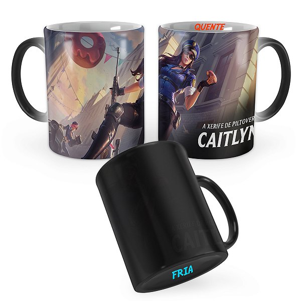 Caneca Mágica Caitlyn Policial League of Legends Lol