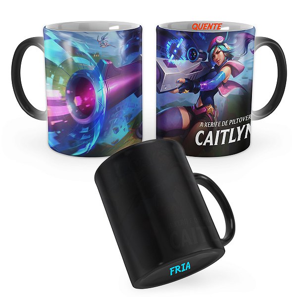 Caneca Mágica Caitlyn Fliperama League of Legends Lol