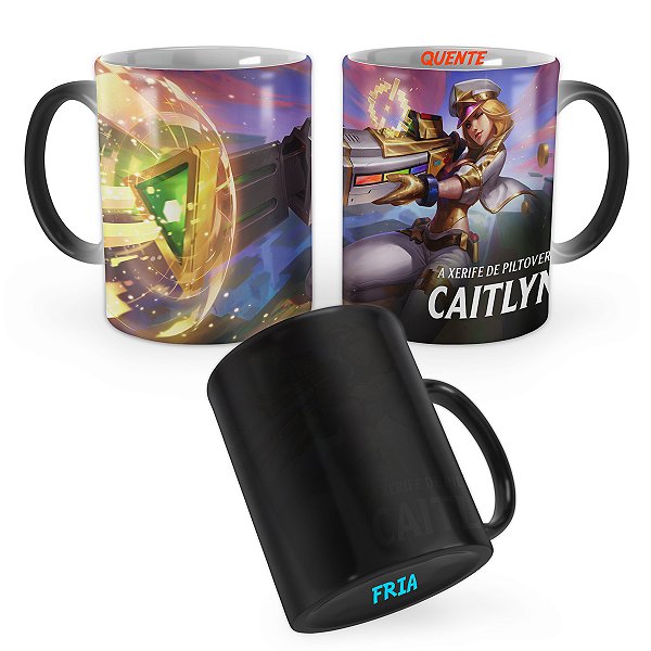 Caneca Mágica Caitlyn Fliperama de Prestígio League of Legends Lol