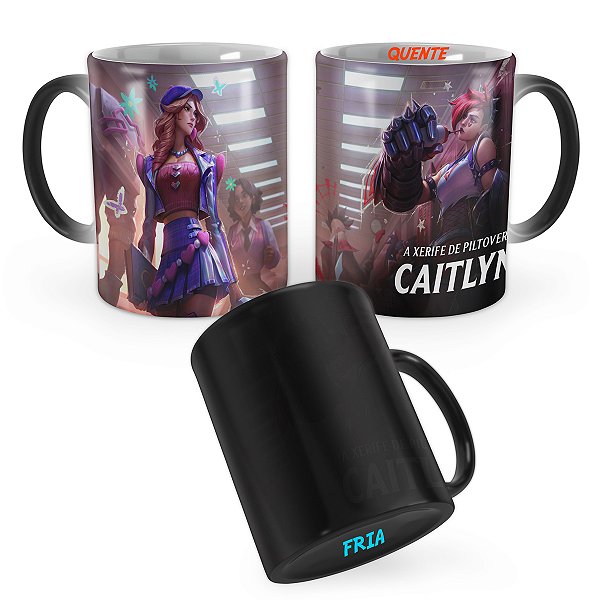 Caneca Mágica Caitlyn Coração Apaixonado League of Legends Lol
