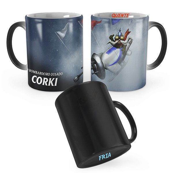 Caneca Mágica Corki no Bobsleigh League of Legends Lol