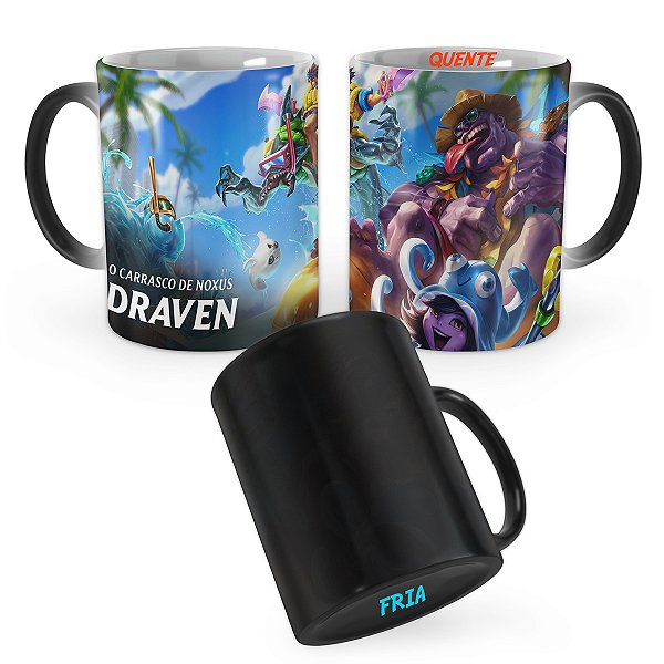 Caneca Mágica Draven Curtindo o Verão League of Legends Lol