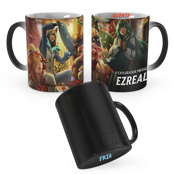 Caneca Mágica Ezreal Pijaminha Estelar League of Legends Lol