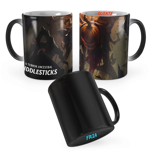 Caneca Mágica Fiddlesticks Cabeça de Abóbora League of Legends Lol