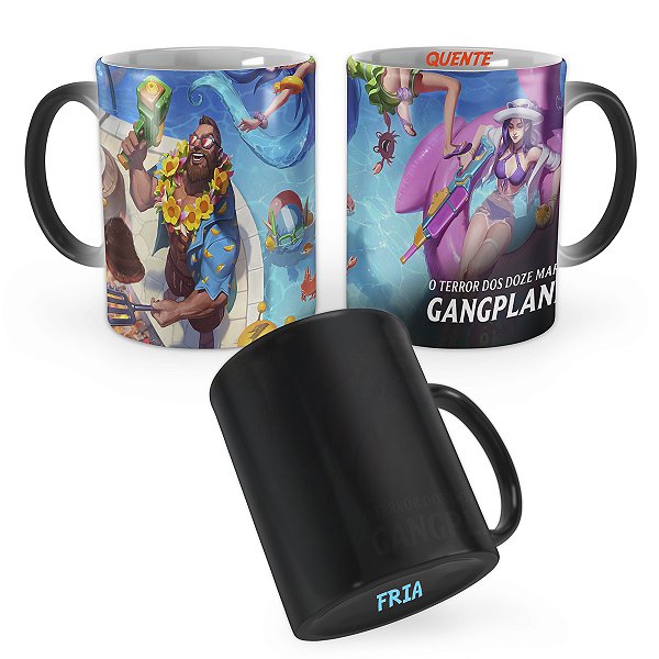 Caneca Mágica Gangplank Curtindo o Verão League of Legends Lol