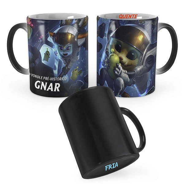 Caneca Mágica Gnar Astronauta League of Legends Lol